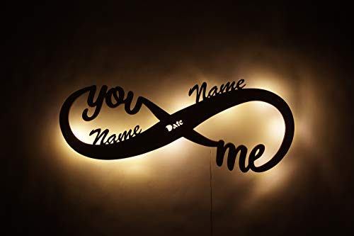 Product Cover Infinity I Love You Decor LED Night Light Romantic Gifts for Men Wife Couples him and her Boyfriend Girlfriend Personalized with Both Names Suitable for Anniversary Wedding Marriage Engagement