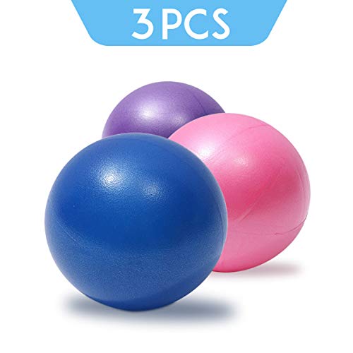 Product Cover XIECCX Yoga Pilates Exercise Ball Mini 9 Inch for Stability Balance Training for Core Training Physical Therapy, Improves Balance Inflatable Straw 3 Pack