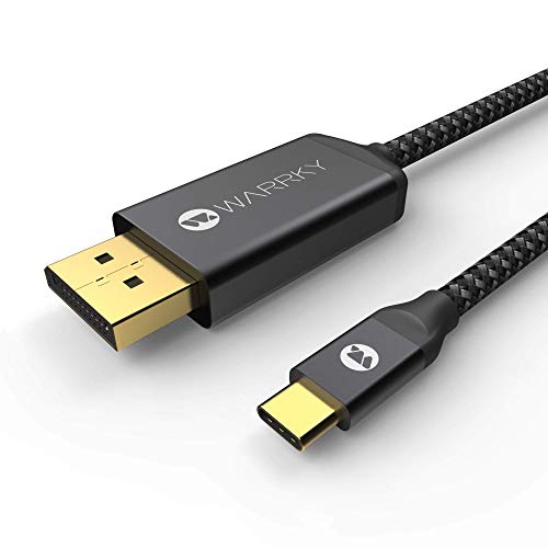 Product Cover USB C to DisplayPort Cable (4K@60Hz) Warrky 6.6ft Certified [24K Gold-Plated, Slim Aluminum Shell] Thunderbolt 3 to DisplayPort Cable Compatible with MacBook Pro/Air, iPad Pro, Galaxy S10/S9/S8, More