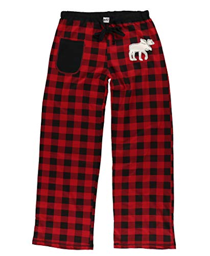 Product Cover Moose Plaid Women's Fitted Womens Pajama Pants Bottom by LazyOne | Pajama Bottom for Women (Medium)