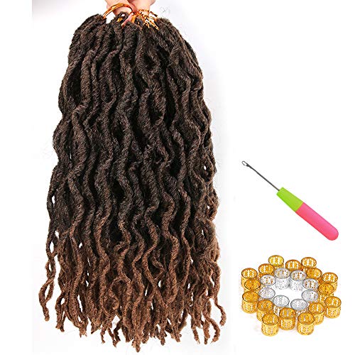 Product Cover Nu Locs Crochet Braids 12 inch 6packs/Lot Bo Faux Locs Crochet Hair Curly Dreadlocks Synthetic Faux Locs Braiding Hair Extensions (20 Roots/Pack) #T1B/30