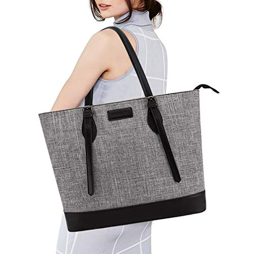 Product Cover Laptop-Bag-for-Women 15.6-Inch Adjustable Shoulder Strap Work-Tote-Bag Lightweight Teacher-Bag Business Casual Nylon Computer-Bags for Work School Travel