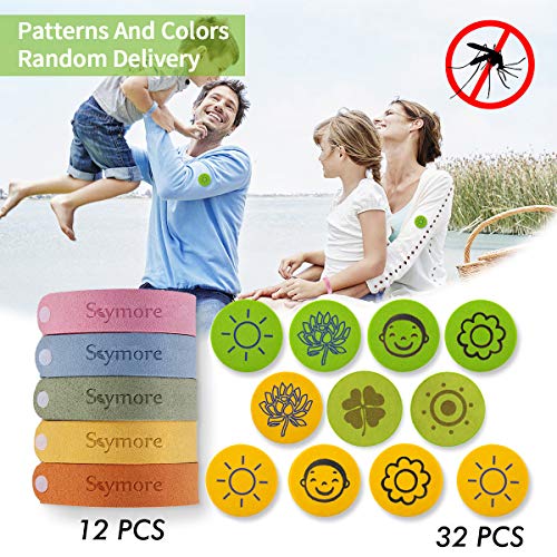 Product Cover SKYMORE Sticker 12 Pack Natural Citronella Bracelets Safe Fiber Material, Wrist Ankle Bracelet Kit with Adjustable Wristbands with Buttons, Lasting Protection for Kids & Adults Outdoor