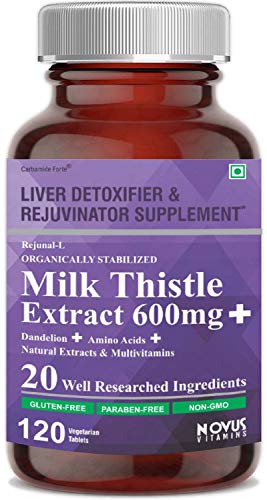 Product Cover Carbamide Forte Silymarin Milk Thistle Extract 600mg with Dandelion, Amino Acids & Vitamins | Liver Detox, Cleanse & Support Supplement - 120 Veg Tablets