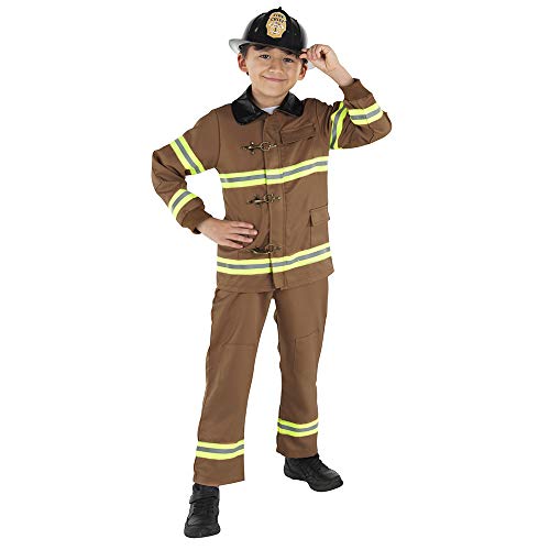 Product Cover Dress Up America Fireman Costume for Kids - Role Play Firefighter Costume