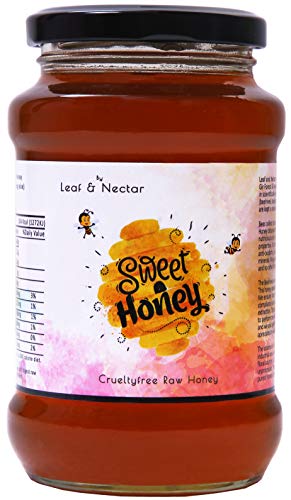 Product Cover Leaf & Nectar Sweet Wild Organic Raw Unprocessed, Unfiltered, Unpasteurized, Natural Honey An Ayurvedic Remedy for Weight Loss, Immunity Enhancer and Wellness (530 g)