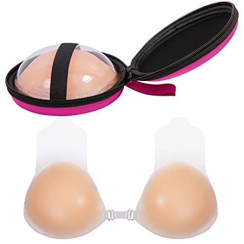 Product Cover Anazalea Women Adhesive Bra Silicone Push Up Nipple Covers for Backless Strapless Dress Beige