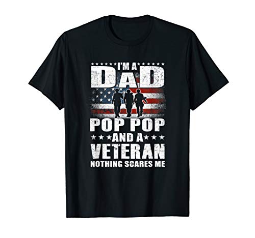 Product Cover Mens I Am A Dad A Pop Pop And A Veteran T Shirt Fathers Day Gift