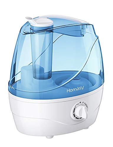 Product Cover Homasy Cool Mist Humidifiers, Quiet Ultrasonic Humidifiers for Bedroom Baby, Easy to Clean Air Humidifier, Last Up to 24 Hours, Auto Shut-Off, Adjustable Mist Output