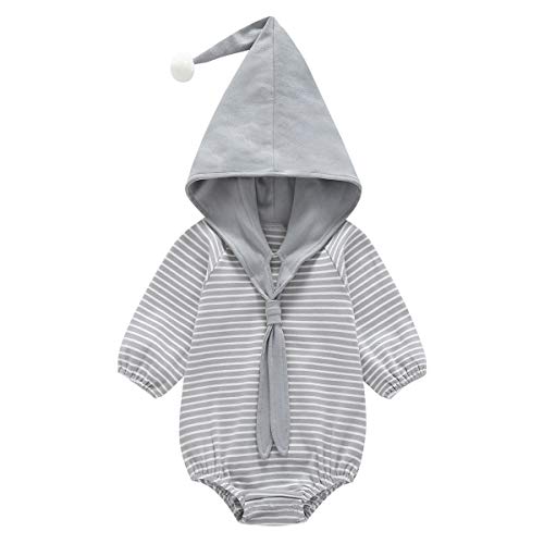 Product Cover Dolphin House Unisex Baby Long Sleeve Bodysuits, Baby Girls' and Boys' Onesies Bodysuits,Cute Baby Clothes Outfits(H009-Gray,12M)