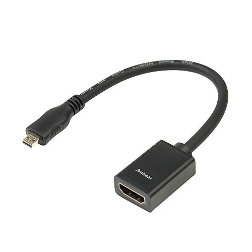 Product Cover Micro HDMI to HDMI Adapter,Anbear Micro HDMI to HDMI Cable (HDMI to Micro HDMI Adapter) for Gopro Hero and Other Action Camera/Cam with 4K×2K/3D Supported
