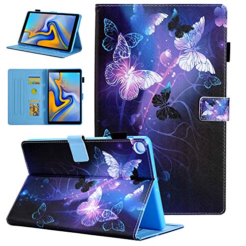 Product Cover Samsung Galaxy Tab A 10.1 2019 Case, Alugs Multi-Angle Viewing Protective PU Leather Folio Cover for Samsung Galaxy Tab A 10.1 Inch SM-T510/SM-T515 2019 Release Tablet, Purple Butterfly