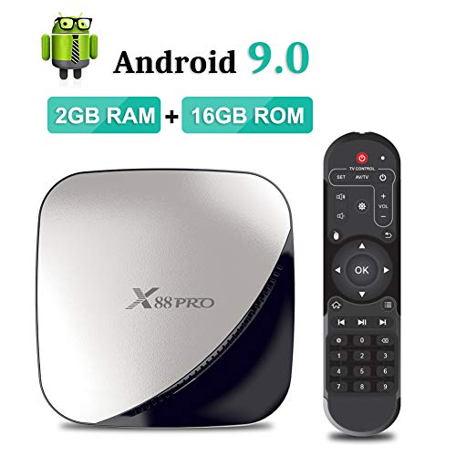 Product Cover Android Box 9.0, X88 PRO TV Box 2GB RAM 16GB ROM RK3318 Quad-Core 64bit Cortex-A53 Dual WiFi 2.4GHz/5GHz Support 4K 3D Video Media Player