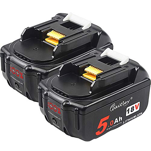 Product Cover TenMore 18V 5Ah BL1850b Replacement Battery with LED Indicator Compatible with Makita 18V BL1830B BL1860B BL1820 LXT-400,2-Pack