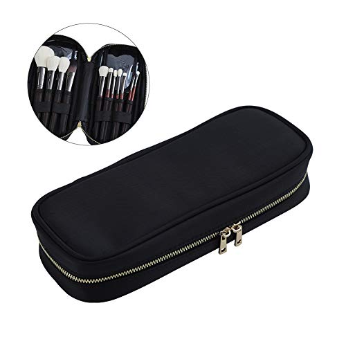 Product Cover Professional Cosmetic Case-Makeup Brush Holder Organizer-Travelling Makeup Artist Case with Zipper-Waterproof Material & Multi functional Cosmetic Bag Makeup Handbag for Travel &Home Gift (Black)