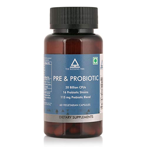 Product Cover The Blessing Tree Probiotics with Prebiotics. 20 Billion CFUs, 16 Probiotic Strains and 115mg Prebiotic Blend. 60 veg capsules