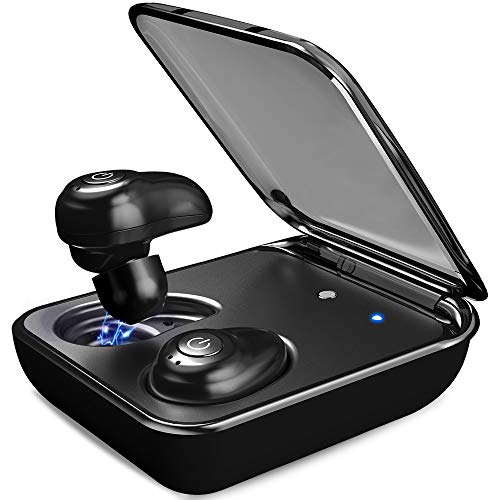 Product Cover Wireless Earbuds for Android iPhone Bluetooth 5.0 Earbuds with Mic 72 Hours Cycle Playtime Auto Pairing 3D Stereo Sound Cordless Wireless Headset Earphones Black
