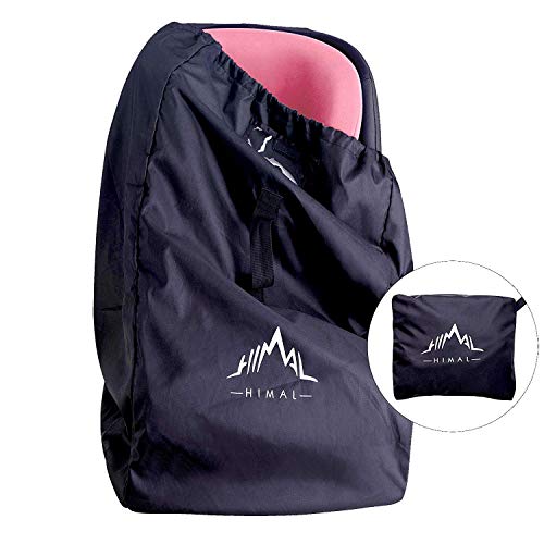 Product Cover Himal Car Seat Travel Bag - Excellent Gate Check Bag for Airport, Easy Carry with Shoulder Strap and Waist Strap, Protects Universal Child's Car Seat for Travel, Black