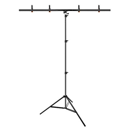 Product Cover Emart T-Shape Portable Background Backdrop Support Stand Kit 5ft Wide 8.5ft Tall Adjustable Photo Backdrop Stand with 4 Spring Clamps