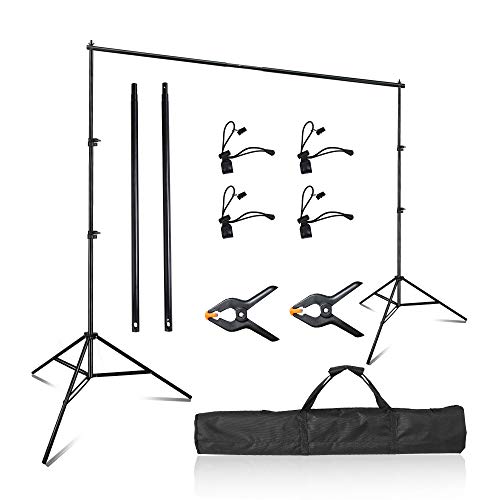 Product Cover Emart Photo Video Studio 8 x 8 ft Backdrop Stand, Adjustable Photography Muslin Background Support System Kit with Carry Bag