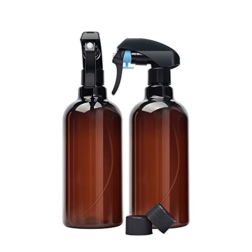 Product Cover CHUHUAYUAN Empty Dark Amber Spray Bottles (2 Pack)- 16oz BPA Free Leak Proof Refillable container with Buckle for Cleaning resolution, Essential Oils-Durable Black Trigger Sprayer