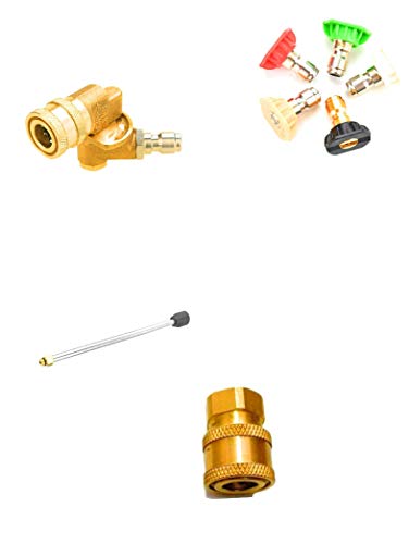 Product Cover STARQ Attachment Full Set for W1/ W2/ W3/ W4/ W5 Angular Attachment, 5 PCS Nozzle, Extension Rod, Brass Adapter(Not Foam Lance)