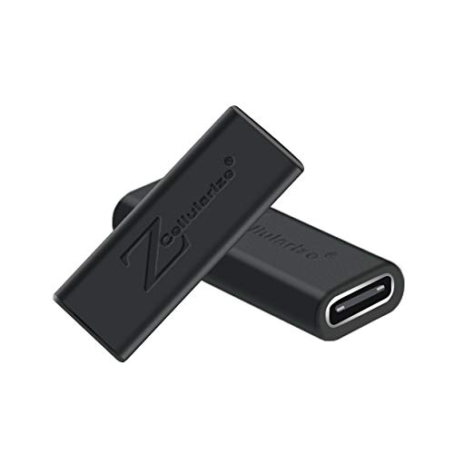 Product Cover Cellularize USB C Female to Female Adapter (Black, 2 Pack) USB Type C Coupler Extender Extension, Thunderbolt 3 Compatible Connector for Samsung Galaxy S8, Google Pixel, Nintendo Switch