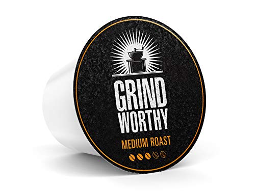 Product Cover Grind Worthy Single Serve Capsules for Keurig K-Cup Brewers - Highest Quality Taste (Medium, 50 Count)