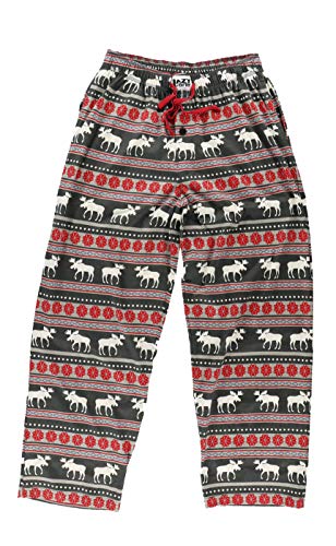 Product Cover Moose Fair Isle Men's Mens Pajama Pants Bottom by LazyOne | Pajama Bottom for Men (Large)