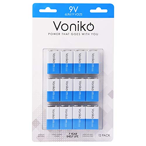 Product Cover VONIKO 9V Batteries - Alkaline 9V Battery 12 Pack - Ultra Long Lasting with a 7 Year Shelf Life