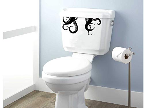 Product Cover Edvoynlm Kraken Tentacles Toilet Decal, Decal, Sticker, Toilet Sticker, Toilet Decal, Bathroom, Bathroom Decal, Octopus, Kraken, Tentacle (4.7'' x 10'', Set of 2)