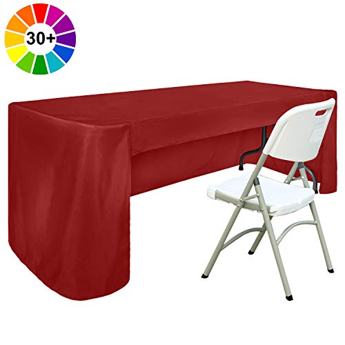 Product Cover ABCCANOPY 6 FT Rectangle Tablecloth Table Cover for Rectangular Tables in Washable Polyester-Great for Buffet Table Parties Holiday Dinner, Wedding & More Red