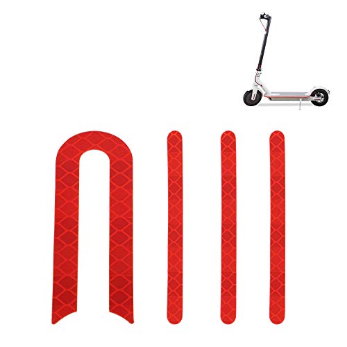 Product Cover TOMALL Reflective Strip Sticker Front & Rear Wheel Rubber Sticker Red for Xiaomi Mijia M365 Sticker Scooter Replacement Parts Accessories