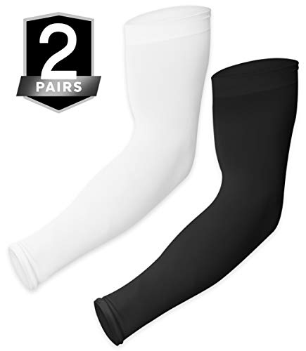 Product Cover UV Sun Protection Arm Sleeves - UPF 50 Cooling Compression Sleeves for Men & Women - Arm Cover/Protector for Basketball, Volleyball, Golf, Baseball, Football, Running, Cycling & Other Outdoor Sports