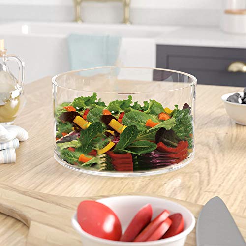 Product Cover Large Glass Salad Bowl - Mixing and Serving Dish - 120 Oz. Clear Glass Fruit and Trifle Bowl