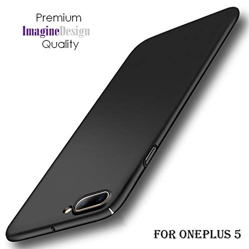 Product Cover WOW Imagine All Sides Protection 360 Degree Sleek Rubberised Matte Hard Case Back Cover for OnePlus 5 - Pitch Black
