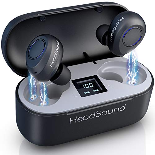 Product Cover HeadSound X5 True Wireless Earbuds Headphones, CVC 8.0 Noise Reduction, Bluetooth 5.0 APTX HD Sound In Ear Totally Wireless Earphones, 32Hr Play Auto Pairing IPX7 Sweatproof Sport Headset,Built in Mic