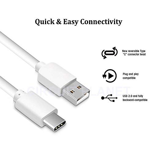 Product Cover Webilla 2.4 Amp C-Type High Speed Micro USB Fast Charging and Data/Sync Cable for Power Bank, Bluetooth, Car Charger, Mobile Tablet PC Laptop Android Smartphone (White)