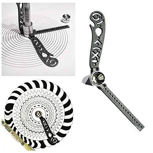 Product Cover SigmaGo All in 1 Metallic Drawing Design Magcon Tool - Curve Circle Template Ruler -Math Compass Protractor Journal Drawing Stencil Combo -Pattern Design for Notepad Designers Artists Architects
