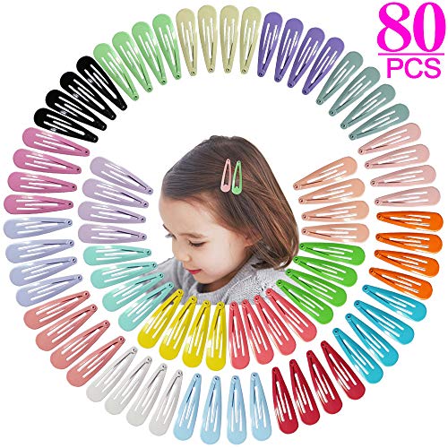 Product Cover Jiaron 80PCS Hair Clips, 2 Inch Non-Slip Metal Hair Barrettes for Girls, Kids, Baby and Women. (20 Colors)