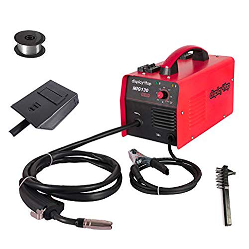 Product Cover Display4top Portable No Gas MIG 130 PLUS Welder Flux Core Wire Automatic Feed Welding Machine,DIY Home Welder w/Free Mask - 110V