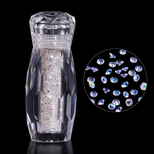 Product Cover Nibiru 1.3mm Glass Micro Rhinestones Shiny Nail Pixie Mini Beads, Charms 3D Crystal Gems Diamonds Stones Tiny Rhinestone For Nails Art Decorations(Crystal AB)