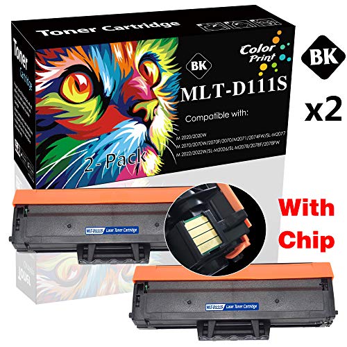 Product Cover (2-Pack) Compatible 111S MLT-D111S D111S Toner Cartridges Used for Samsung M2020W M2070FW M2071 M2074FW M2077 M2022W M2026 M2078FW Printer, by ColorPrint