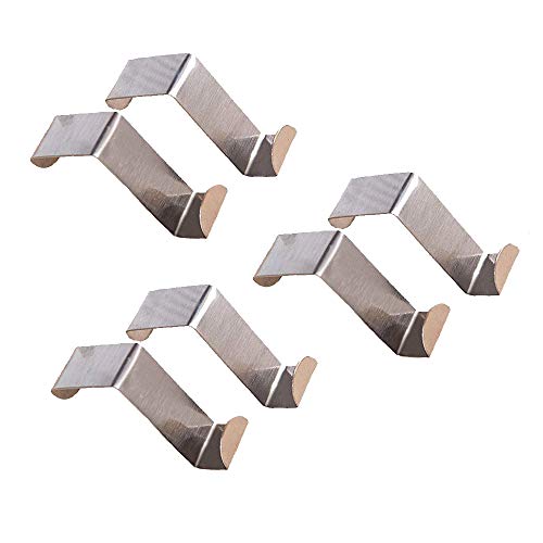 Product Cover Electomania Pack of 6Pcs Stainless Steel Adhesive Door Hooks Wall Hook Hanger for Hanging Clothes Scarfs Bags Keys Towel