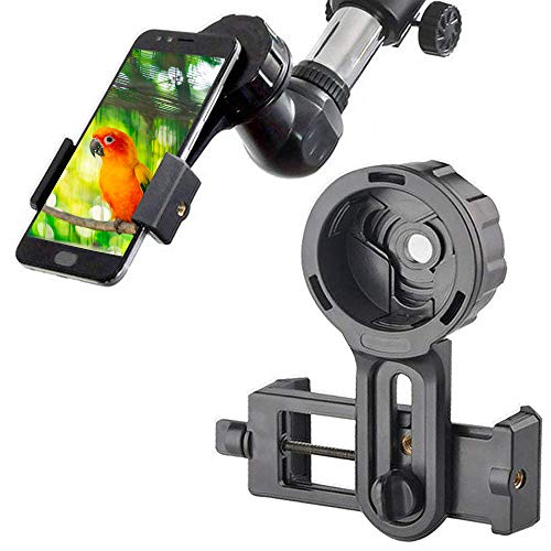 Product Cover Cell Phone Adapter Mount - Tiaoyeer Cellphone Smartphone Quick Photography Adapter Mount Compatible Binocular Monocular Spotting Scope Telescope Microscope (Black)