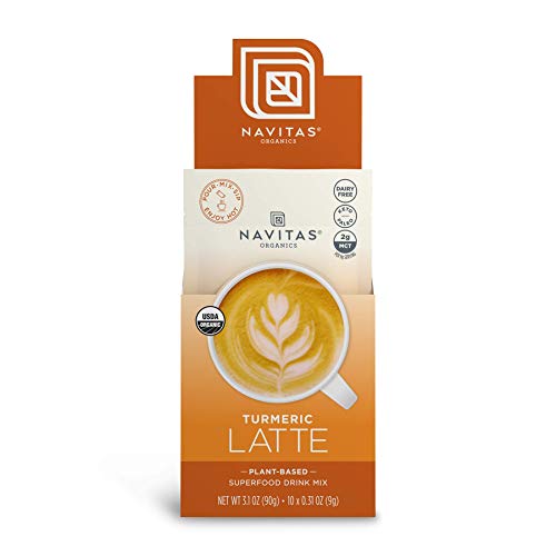 Product Cover Navitas Organics Turmeric Latte, 10 Single Serve Pouches - Organic, Non-GMO, Dairy-Free