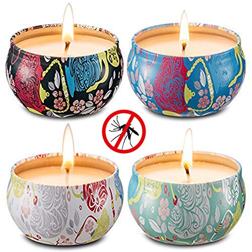 Product Cover AIMASI Citronella Scented Candles Natural Soy Wax Portable Travel Tin Candle,Outdoor and Indoor Set Gift of 4