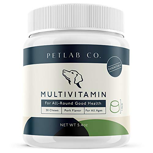 Product Cover Petlab Co. Multivitamin Chews | Chewable Dog Vitamin Treats and Supplements for Healthy Canine Coat Skin Immune Muscle Joint Support | Zinc Copper Manganese Iron