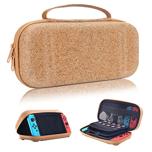 Product Cover Moretek Compatible with Nintendo Switch Carrying Case EVA Hard Shell Travel Protective Cases for Nintendo Switch Game Console & Accessories (Wood Yellow)