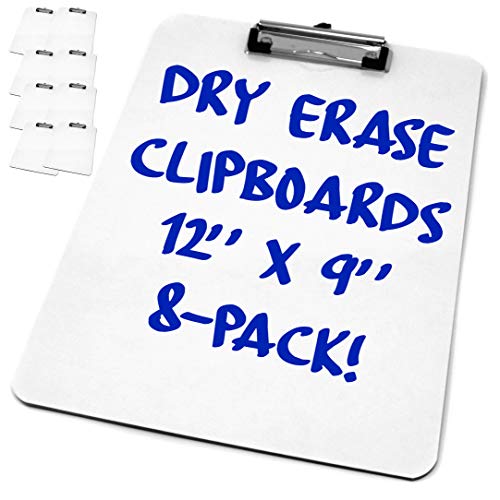 Product Cover 8-Pack Dry Erase Clipboards Whiteboard Wipeboard - 8-Pack Bulk (8)